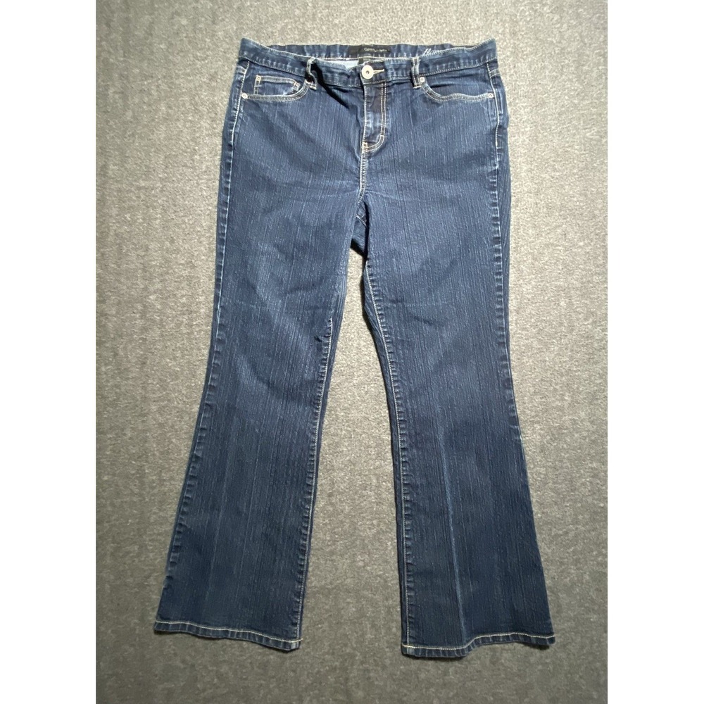 Calvin Klein Flare Jeans Womens Blue Denim Mid Rise WB97A83 Size 16/32
